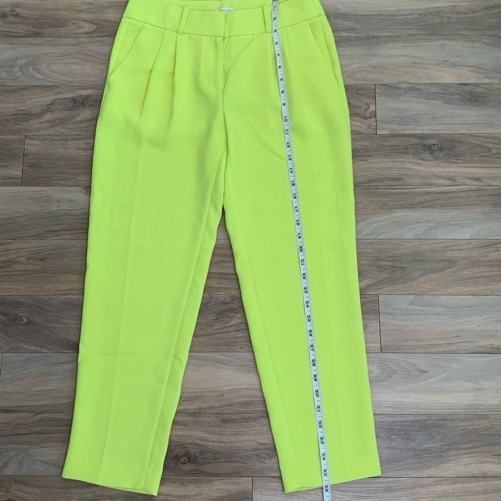 J Crew Spring Chartreuse Neon Green Pants - Picture 6 of 8